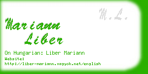 mariann liber business card